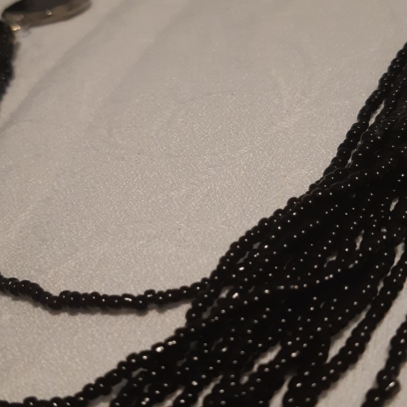 Womens Black Sea Bead Necklace/Layered Beads Length Is 41" Long, - Picture 7 of 12